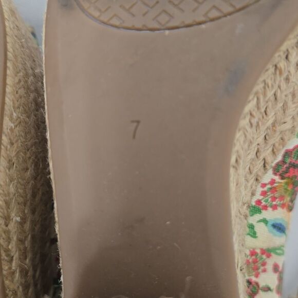 Tory Burch Antiquity Positano Lace-up Espadrilles Sandals Platform women's 7 - Picture 6 of 10